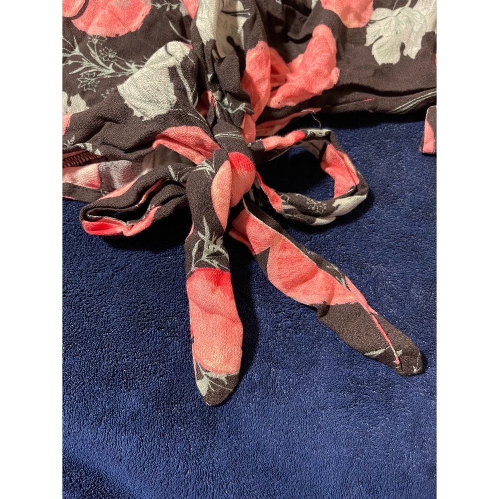 Free People Black and Pink Floral Blouse NWT SZ XS - Picture 9 of 11